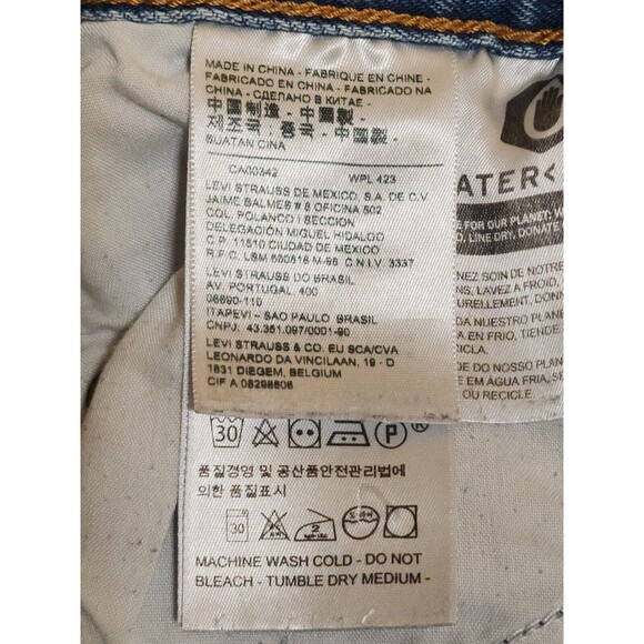 Levi's Womens Wedgie Jeans 24/27 Big E Button-Fly Blue Cotton-Spandex Distressed - Picture 14 of 16